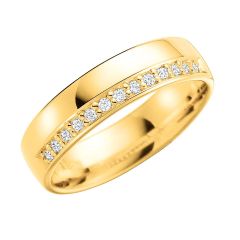 Vigselring Olympen VB80 med diamant i 18 k guld. 