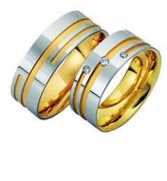 Vigselring Saint Maurice Preciousline 81604/05 med diamant i 18 k guld.