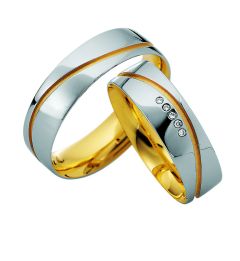 Vigselring Saint Maurice Preciousline 81606/07 med diamant i 18 k guld.