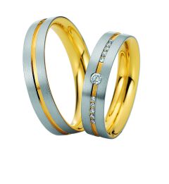 Vigselring Saint Maurice Preciousline 81624/25 med diamant i 18 k guld.