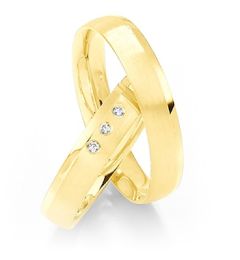 Vigselring Saint Maurice Twin-Set, 81167/68gg med diamant i 18 k guld.