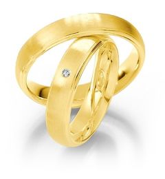 Vigselring Saint Maurice Twin-Set, 81176/77gg med diamant i 18 k guld.