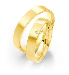 Vigselring Saint Maurice Twin-Set, 81178/79gg med diamant i 18 k guld.