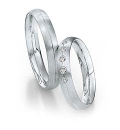 Vigselring Saint Maurice Twin-Set, 81180/81 med diamant i 18 k guld.