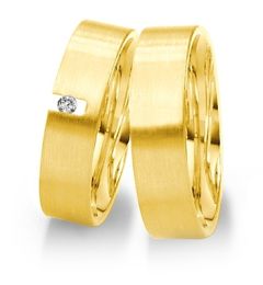 Vigselring Saint Maurice Twin-Set, 81196/97gg med diamant i 18 k guld.