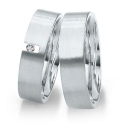 Vigselring Saint Maurice Twin-Set, 81196/97wg med diamant i 18 k guld.