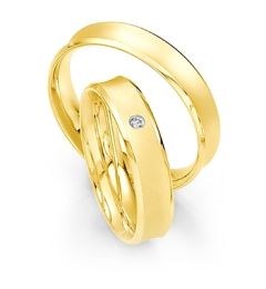 Vigselring Saint Maurice Twin-Set, 81198/99gg med diamant i 18 k guld.