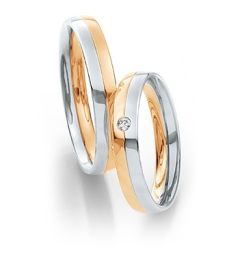 Vigselring Saint Maurice Twin-Set, 81200/01 med diamant i 18 k guld.