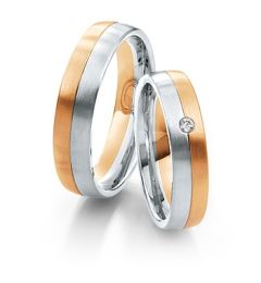 Vigselring Saint Maurice Twin-Set, 81202/03 med diamant i 18 k guld.