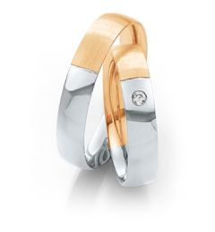 Vigselring Saint Maurice Twin-Set, 81216/17 med diamant i 18 k guld.