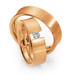 Vigselring Saint Maurice Pas De Deux, 81274/75rg med diamant i 18 k guld.