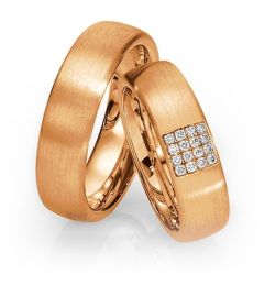 Vigselring Saint Maurice Pas De Deux, 81284/85rg med diamant i 18 k guld.