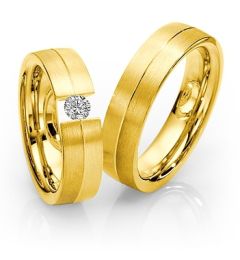 Vigselring Saint Maurice Pas De Deux, 81328/29 med diamant i 18 k guld.