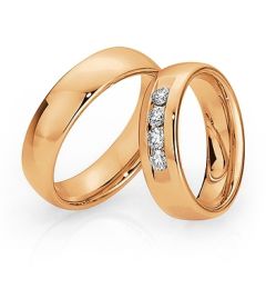 Vigselring Saint Maurice Pas De Deux, 81332/33rg med diamant i 18 k guld.