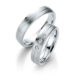 Vigselring Saint Maurice Twin-Set, 81400/01 med diamant i 18 k guld.