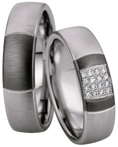 Vigselring Saint Maurice Shadowline 83144/45 med diamant i 18 k guld.