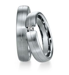 Vigselring Saint Maurice Platin, 85234 med diamant i platina 950.