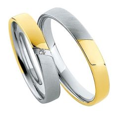 Vigselring Saint Maurice Light 87014/15 med diamant i 18 k guld.