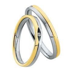 Vigselring Saint Maurice Light 87016/17 med diamant i 18 k guld.