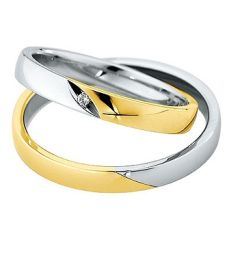 Vigselring Saint Maurice Light 87018/19 med diamant i 18 k guld.