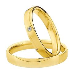 Vigselring Saint Maurice Light 87020/21gg med diamant i 18 k guld.