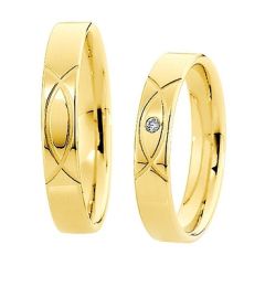 Vigselring Saint Maurice Light 87038/39gg med diamant i 18 k guld.