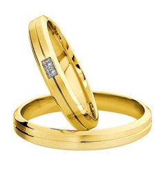 Vigselring Saint Maurice Light 87040/41gg med diamant i 18 k guld.