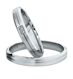 Vigselring Saint Maurice Light 87040/41wg med diamant i 18 k guld.