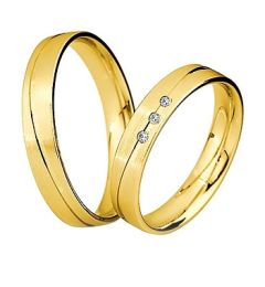 Vigselring Saint Maurice Light 87044/45gg med diamant i 18 k guld.