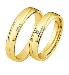 Vigselring Saint Maurice Light 87046/47gg med diamant i 18 k guld.