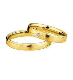 Vigselring Saint Maurice Light 87048/49gg med diamant i 18 k guld.