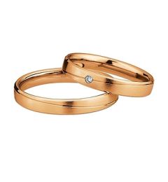 Vigselring Saint Maurice Light 87048/49rg med diamant i 18 k guld.