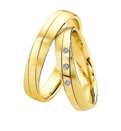 Vigselring Saint Maurice Light 87050/51gg med diamant i 18 k guld.