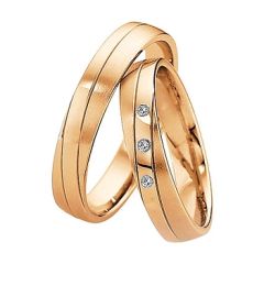 Vigselring Saint Maurice Light 87050/51rg med diamant i 18 k guld.