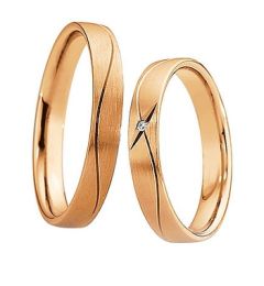 Vigselring Saint Maurice Light 87052/53rg med diamant i 18 k guld.