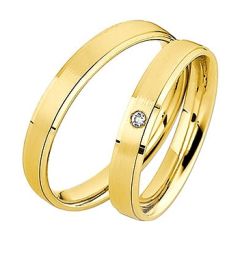 Vigselring Saint Maurice Light 87054/55gg med diamant i 18 k guld.