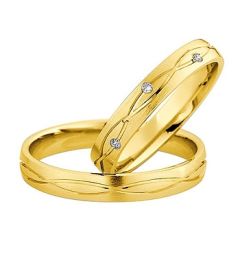 Vigselring Saint Maurice Light 87056/57gg med diamant i 18 k guld.