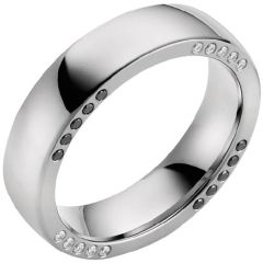 Vigselring Olympen Attract No:3 med 0,20 ct. diamant i 18 k vitguld.