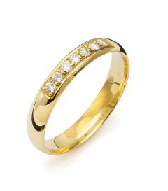 Vigselring Flemming Uziel Signo B002 i 18 k guld med diamanter.