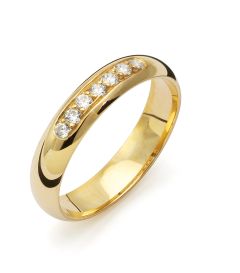 Vigselring Flemming Uziel Signo B003 i 18 k guld med diamanter.