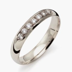 Vigselring Flemming Uziel Signo B004 i silver med cubic zirkonia.