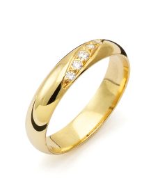 Vigselring Flemming Uziel Signo B008 i 18 k guld med diamanter.