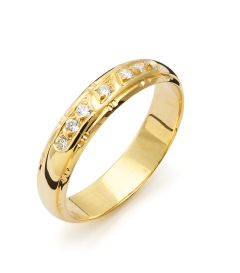 Vigselring Flemming Uziel Signo B009 i 18 k guld med diamanter.