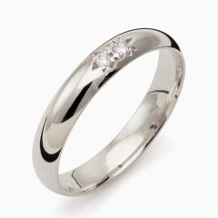 Vigselring Flemming Uziel Signo B013 i silver med cubic zirkonia.