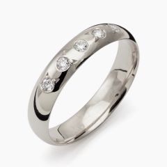 Vigselring Flemming Uziel Signo B014 i silver med cubic zirkonia.