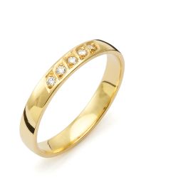 Vigselring Flemming Uziel Signo B015 i 18 k guld med diamanter.