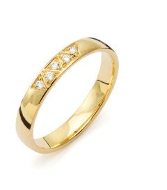 Vigselring Flemming Uziel Signo B022 i 18 k guld med diamanter.