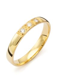 Vigselring Flemming Uziel Signo B023 i 18 k guld med diamanter.