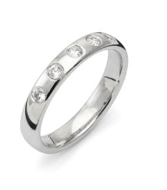 Vigselring Flemming Uziel Signo B025 i 18 k guld med diamanter.