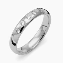 Vigselring Flemming Uziel Signo B028 i silver med cubic zirkonia.